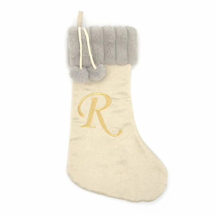 Плюшеві новорічні панчохи з літерами